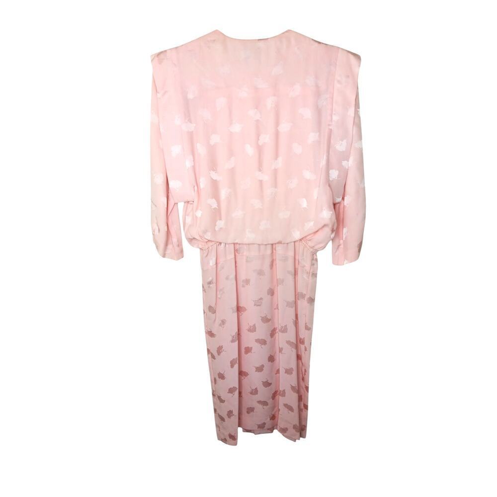 Vintage Nordstrom POV 100% Silk Pink Floral Midi Dress Sz 4 Romantic Cottagecore - Picture 3 of 16